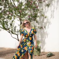 IN STOCK Harley High-Low Dress - Navy Citrus FINAL SALE