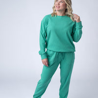 IN STOCK Corrine Ribbed Pullover Top - Emerald