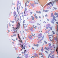 IN STOCK HalfZip Hoodie - Purple Abstract