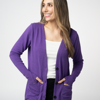 IN STOCK Cori Cardigan - Heathered Purple