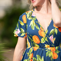 IN STOCK Harley High-Low Dress - Navy Citrus FINAL SALE