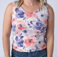 IN STOCK Ava Tank - Sunset Watercolor Floral