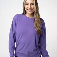 IN STOCK Corrine Ribbed Pullover Top - Purple