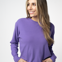 IN STOCK Corrine Ribbed Pullover Top - Purple