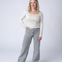 IN STOCK Alyssa Long Sleeve Top - Blush Floral