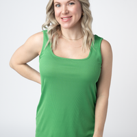 IN STOCK Rachel Ribbed Tank - Kelly Green
