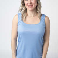 IN STOCK Rachel Ribbed Tank - Sky Blue