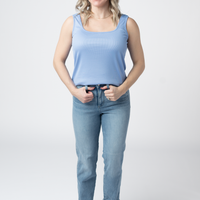 IN STOCK Rachel Ribbed Tank - Sky Blue