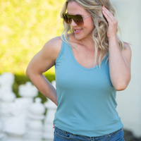 IN STOCK Kennedy Tank - Dusty Blue