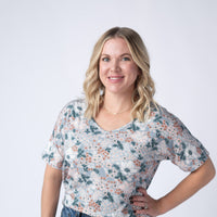 IN STOCK Chloe Cozy Tee - Ditsy Blush Floral