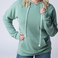 IN STOCK Kacey Ribbed Hoodie - Sage