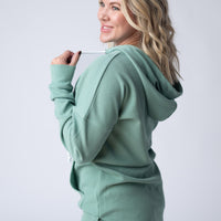 IN STOCK Kacey Ribbed Hoodie - Sage