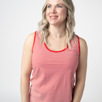 IN STOCK Micro Striped Tank - Red FINAL SALE