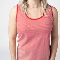 IN STOCK Micro Striped Tank - Red FINAL SALE