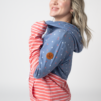 IN STOCK Hailey Pullover Hoodie - Faded Navy Freedom Stars and Stripes FINAL SALE