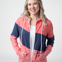 IN STOCK Colorblock Fullzip - Liberty Stars, Navy, and Stripes Trio FINAL SALE