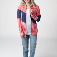IN STOCK Colorblock Fullzip - Liberty Stars, Navy, and Stripes Trio FINAL SALE