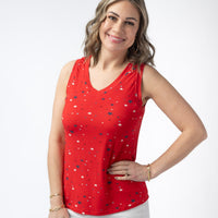 IN STOCK Noelle Tank - Red Liberty Stars FINAL SALE