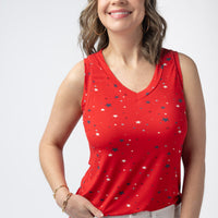 IN STOCK Noelle Tank - Red Liberty Stars FINAL SALE