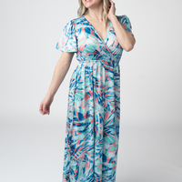 IN STOCK Millie Maxi Dress - Abstract Aqua Breeze FINAL SALE