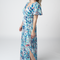IN STOCK Millie Maxi Dress - Abstract Aqua Breeze FINAL SALE