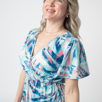 IN STOCK Millie Maxi Dress - Abstract Aqua Breeze FINAL SALE
