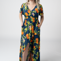 IN STOCK Harley High-Low Dress - Navy Citrus FINAL SALE