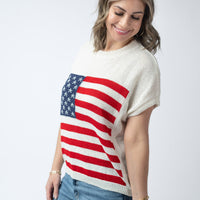 IN STOCK American Flag Open Knit Top FINAL SALE