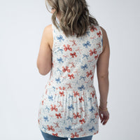 IN STOCK Renee Ruffle Tank Top - American Bows FINAL SALE