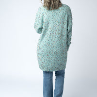 IN STOCK Carly Confetti Dot Cardigan - Aqua Blue