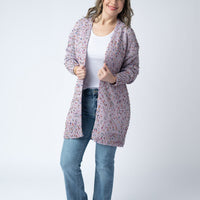 IN STOCK Carly Confetti Dot Cardigan - Lavender