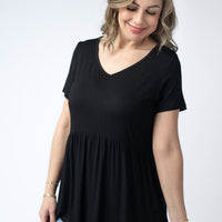 IN STOCK Sarah Ruffle Short Sleeve - Black