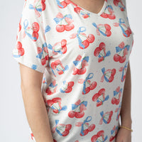 IN STOCK Chloe Cozy Top - Patriotic Cherries FINAL SALE