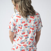 IN STOCK Chloe Cozy Top - Patriotic Cherries FINAL SALE