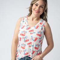 IN STOCK Noelle Tank - Patriotic Cherries FINAL SALE