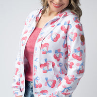 IN STOCK Fullzip Hoodie - Patriotic Cherries FINAL SALE