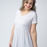 IN STOCK Sarah Ruffle Short Sleeve - White FINAL SALE