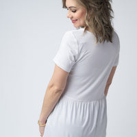 IN STOCK Sarah Ruffle Short Sleeve - White FINAL SALE
