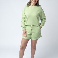 IN STOCK French Terry Stevie Shorts - Spring Leaf