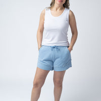 IN STOCK French Terry Stevie Shorts - Dusty Blue