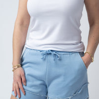 IN STOCK French Terry Stevie Shorts - Dusty Blue