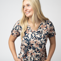 IN STOCK Sophie Top - Navy Autumn Petals