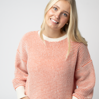 IN STOCK Charlotte Sweater - Orange and Ivory