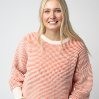 IN STOCK Charlotte Sweater - Orange and Ivory