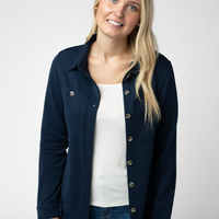 IN STOCK Ryleigh Ribbed Button Down - Navy