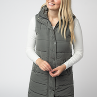 IN STOCK Harlow Long Vest - Grey
