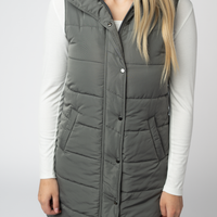 IN STOCK Harlow Long Vest - Grey