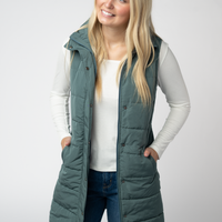 IN STOCK Harlow Long Vest - Teal