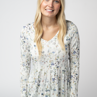 IN STOCK Long Sleeve Sarah Ruffle Top - Olive Meadow