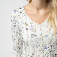 IN STOCK Long Sleeve Sarah Ruffle Top - Olive Meadow